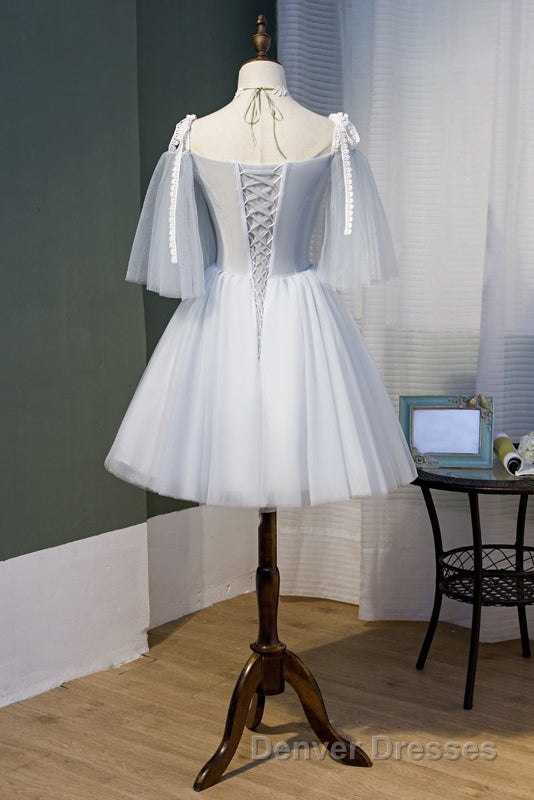 Chic Sleeveless Lace Appliques Tulle Princess Homecoming Dress