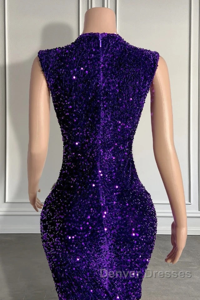 Sequined Sleeveless Mermaid Prom Dress with Beadings
