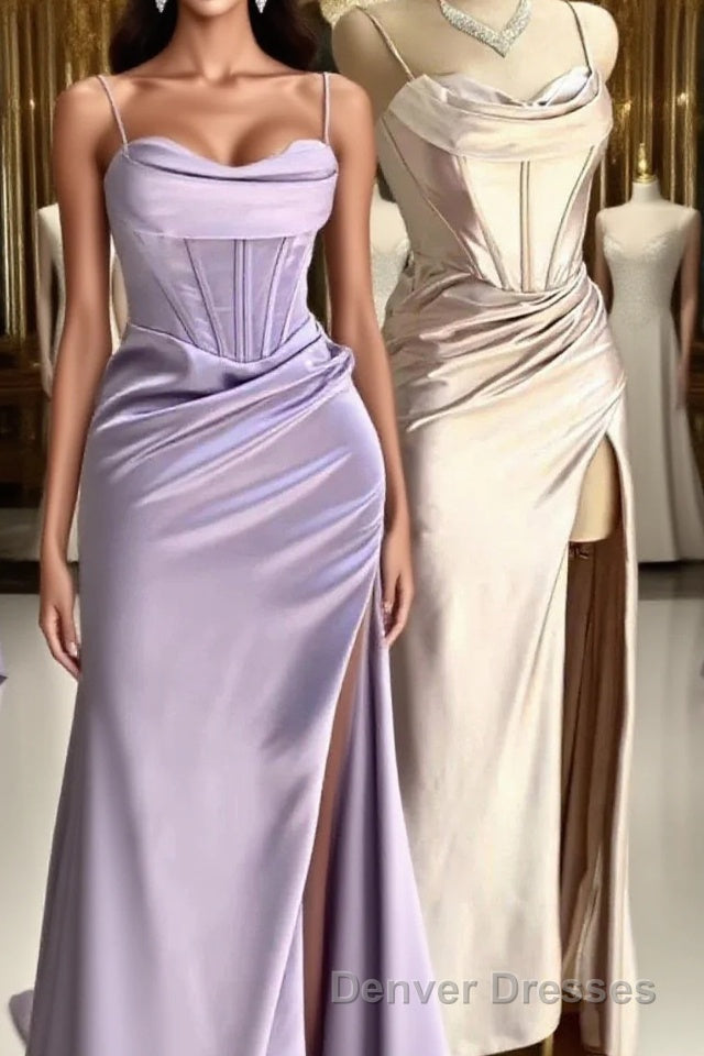 Lilac Long Prom Dress Party Evening Gowns