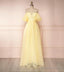 Simple Yellow Long Prom Dress, Evening Dress, 5420