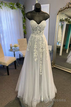 Tulle Floral Lace Sweetheart A-Line Prom Gown