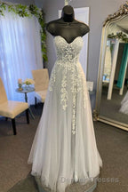 Tulle Floral Lace Sweetheart A-Line Prom Gown