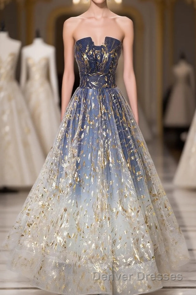 Unique Tulle Lace Long Prom Dress, Tulle Lace Formal Dress, 2 Main image