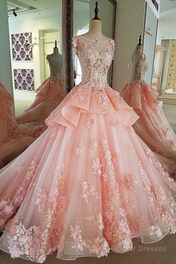 evening dress lace beading ball gown long party formal dress Secondary image