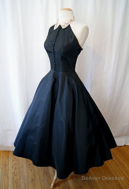 a line sleeveless grace prom dress tea length dresses formal dress Main image
