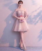 Cute Tulle Round Neck Short Prom Dress Tulle Homecoming Dress