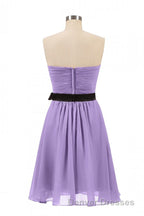 Lavender Strapless Tie-Side Short Bridesmaid Dress