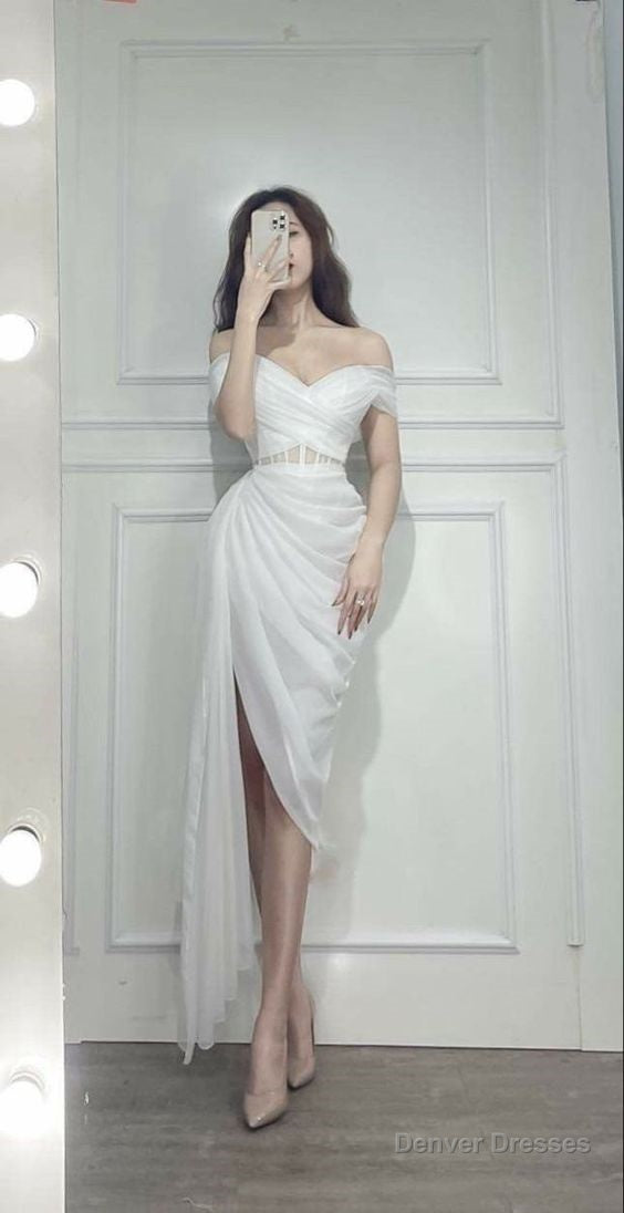 White Tulle Prom Dresses, A-Line Tulle Party Evening Dresses Main image