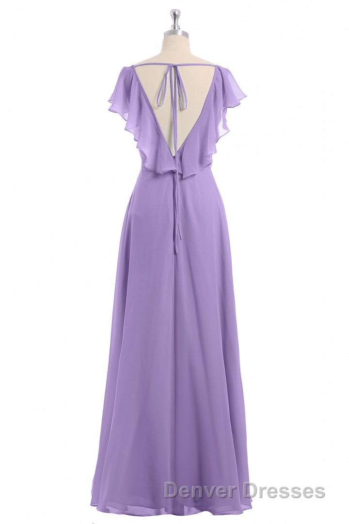 Lavender Sweetheart Ruffled A-Line Long Bridesmaid Dress Secondary image