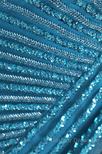 One-Shoulder Beading Sweep Train Backless Evening Dress