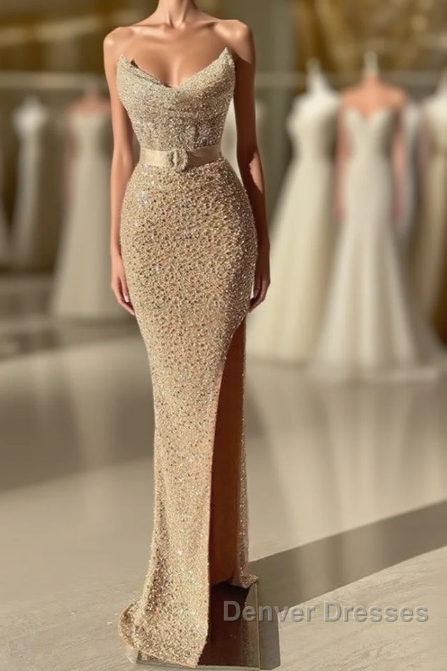 Strapless Sweetheart Mermaid Prom Dress with Long Beads and Sequins Main image