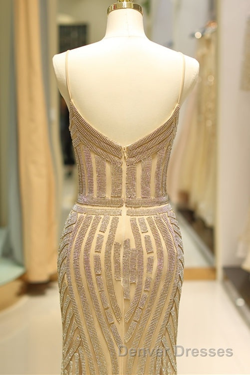 Mermaid Spaghetti Strap Black Beaded Formal Evening Dress Secondary image