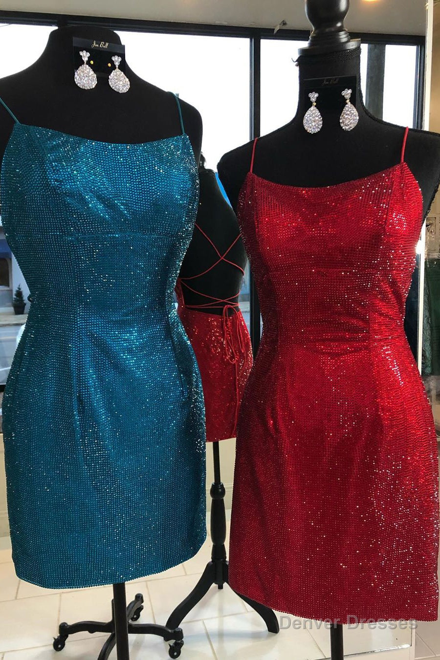 Straps Mermaid Sequin Homecoming Dress with Lace-Up Back Main image