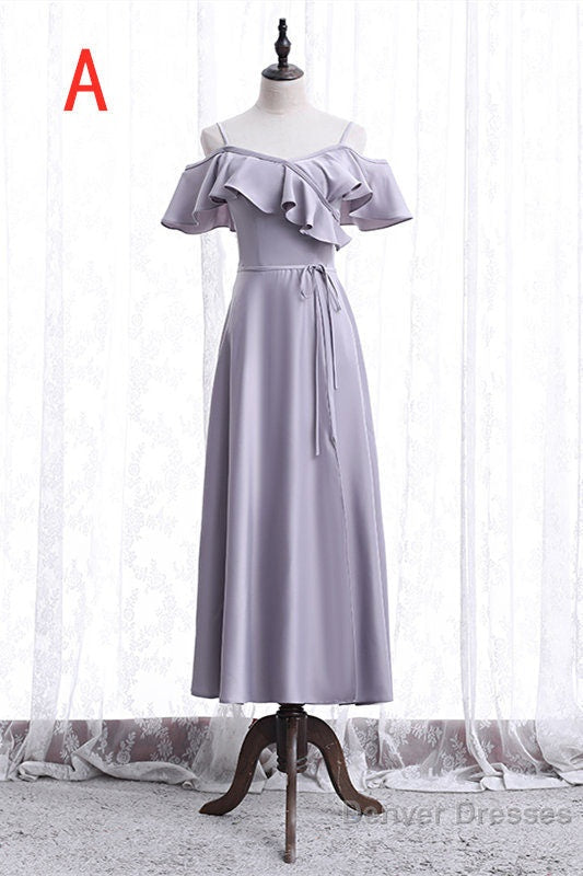 Elegant Lavender Long Mismatch Bridesmaid Dress Secondary image