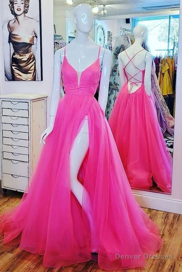 A-line Hot Pink Long Formal Dress Main image