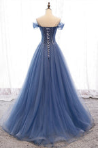 Princess Strapless Beaded Tulle Prom Dress