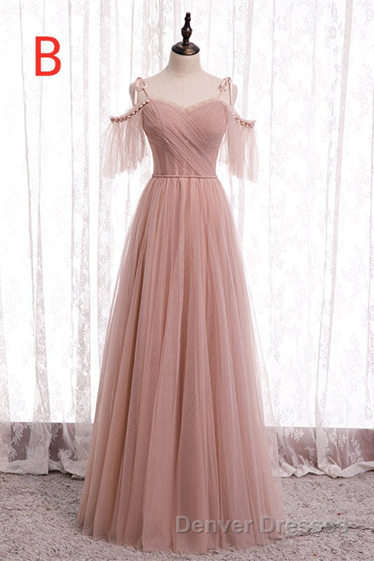 Elegant Blush Pink Tulle Bridesmaid Dress Secondary image