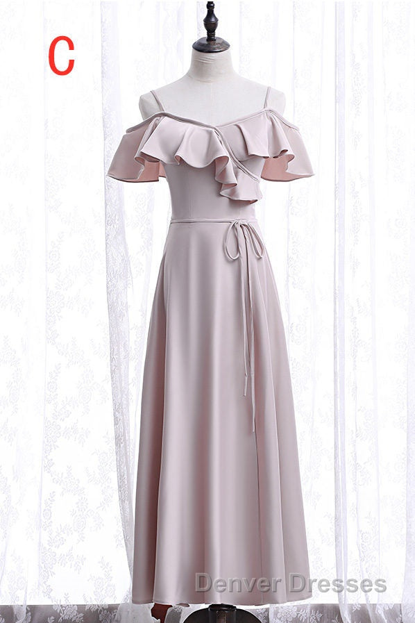 Off the shoulder Light Pink Bridesmaid Dress