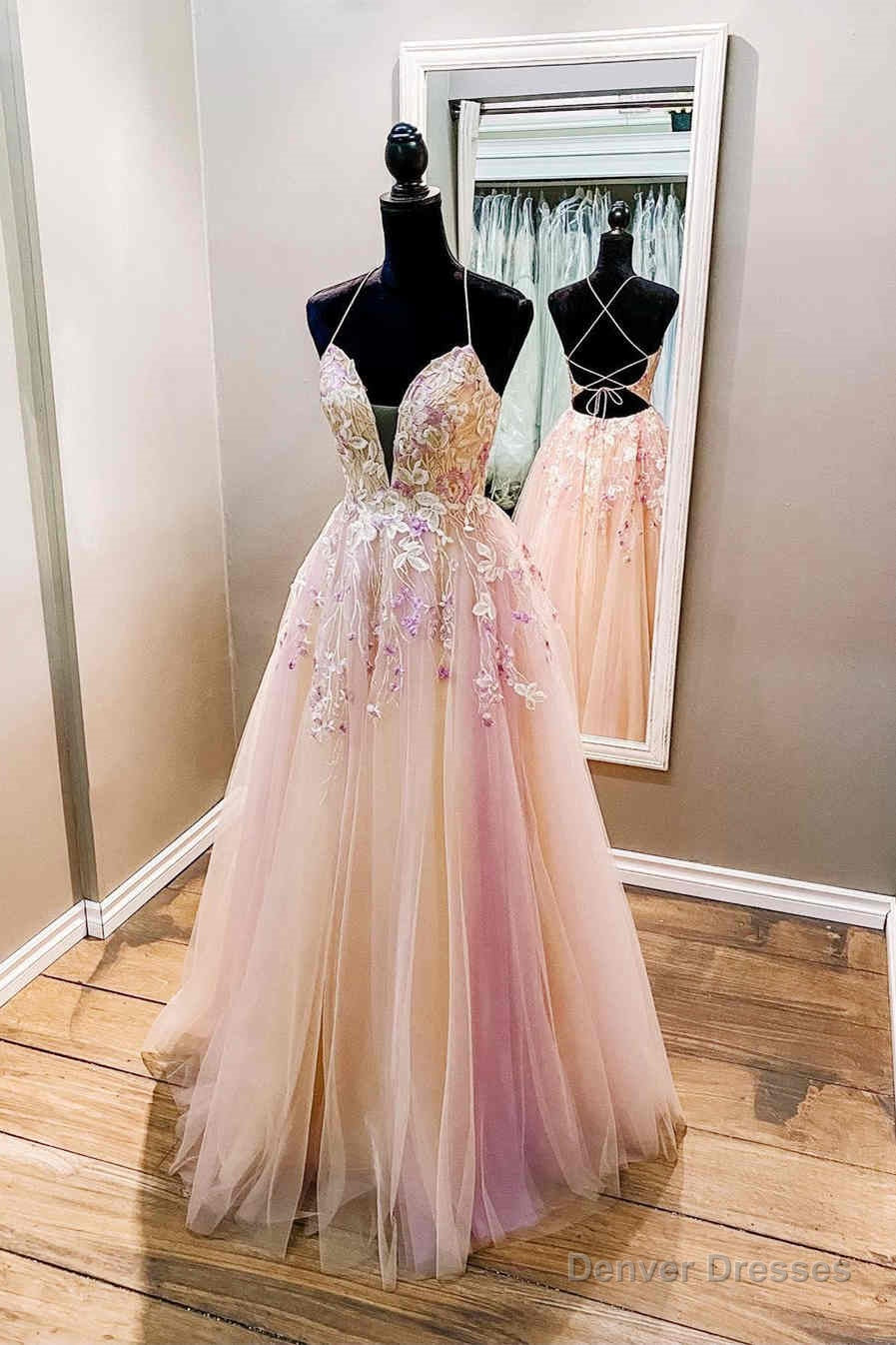A-Line Straps Pink Long  Formal Dress Secondary image