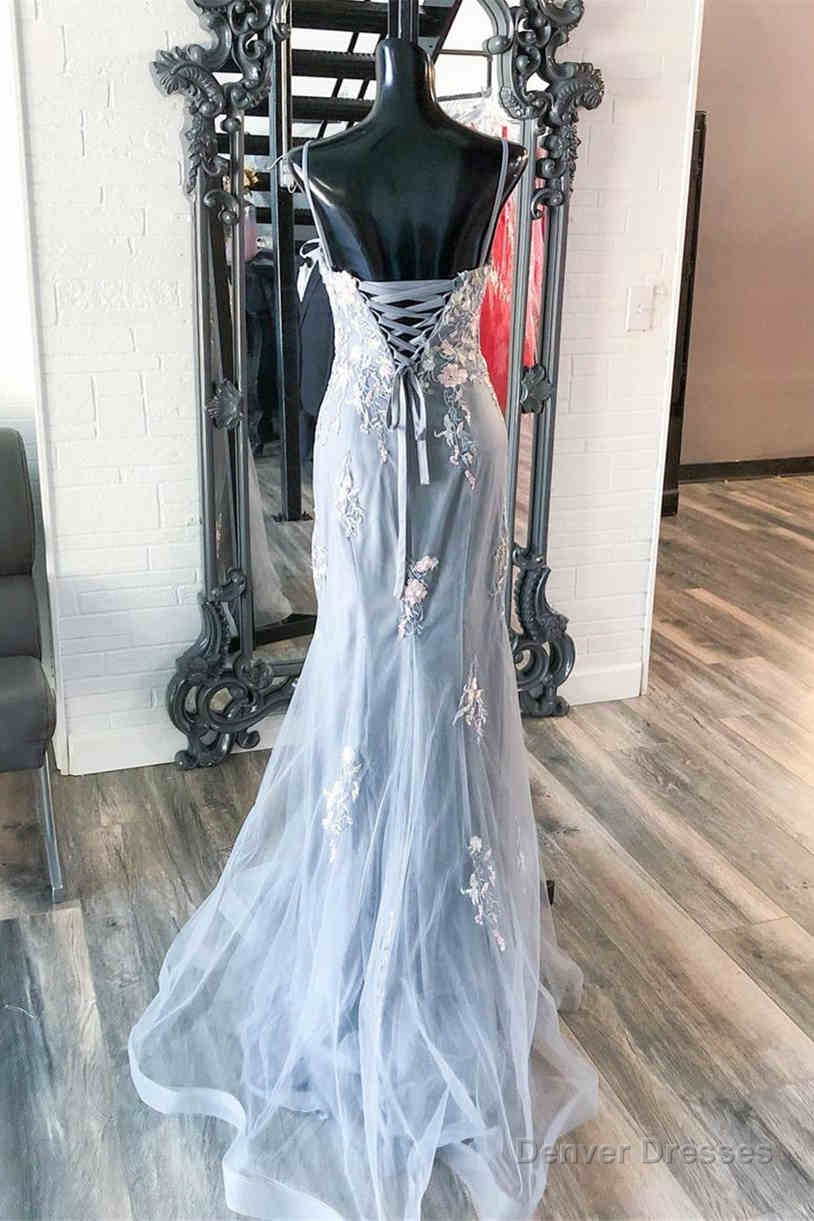 Elegant Mermaid Grey Prom Dress with Embroidery Secondary image