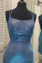 Tight Blue Short Homecoming Dress with Lace Up Back