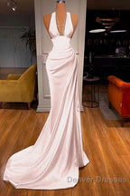Halter V-Neck Mermaid Prom Dress Elegant