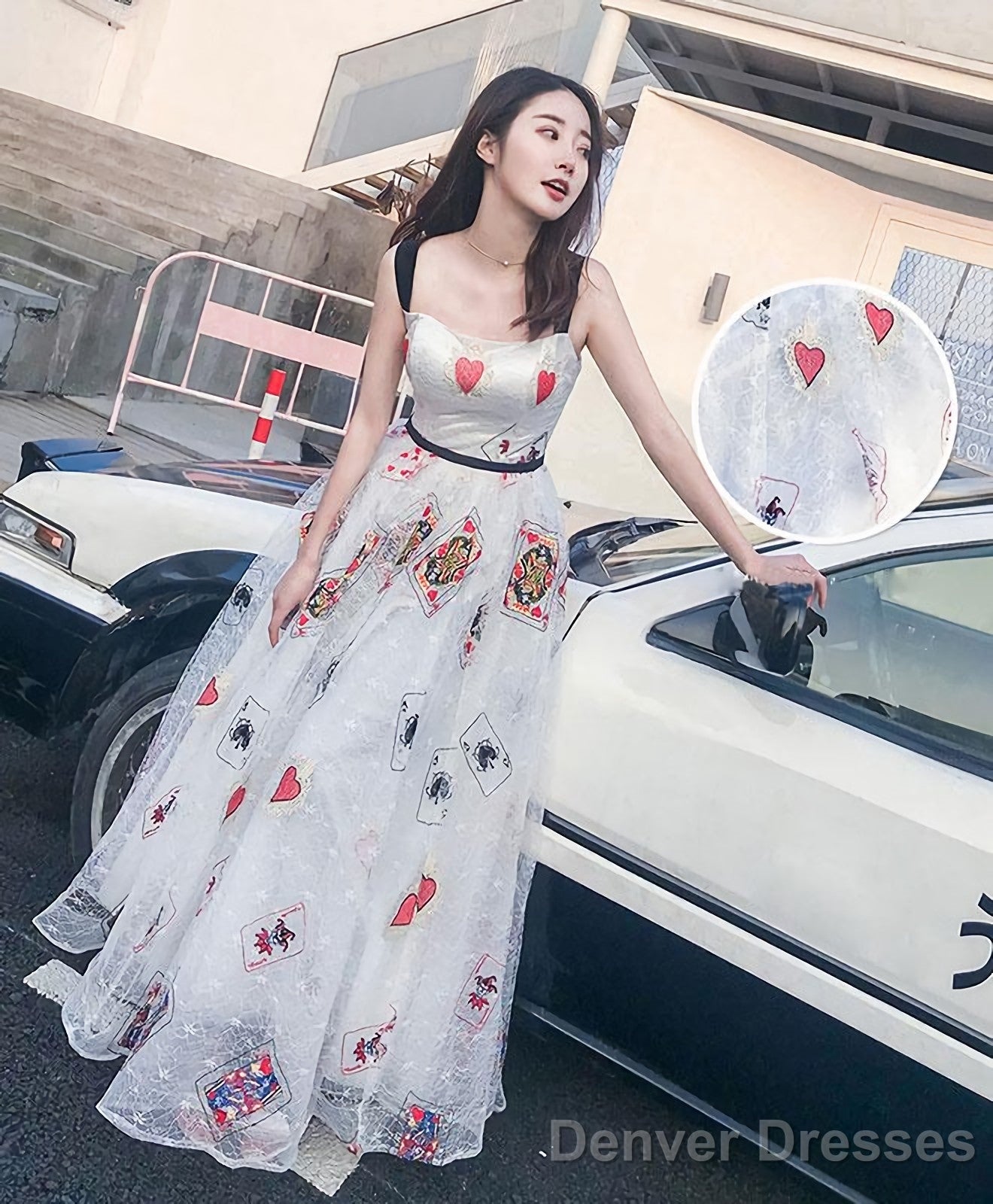 Unique White Tulle Long Prom Dress White Evening Dress Main image