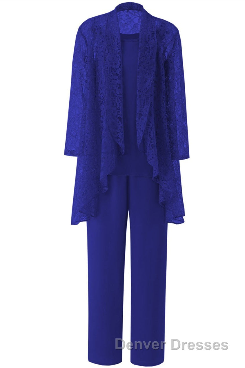 Three-Piece Grey Lace Mother of the Bride Pant Suits Secondary image