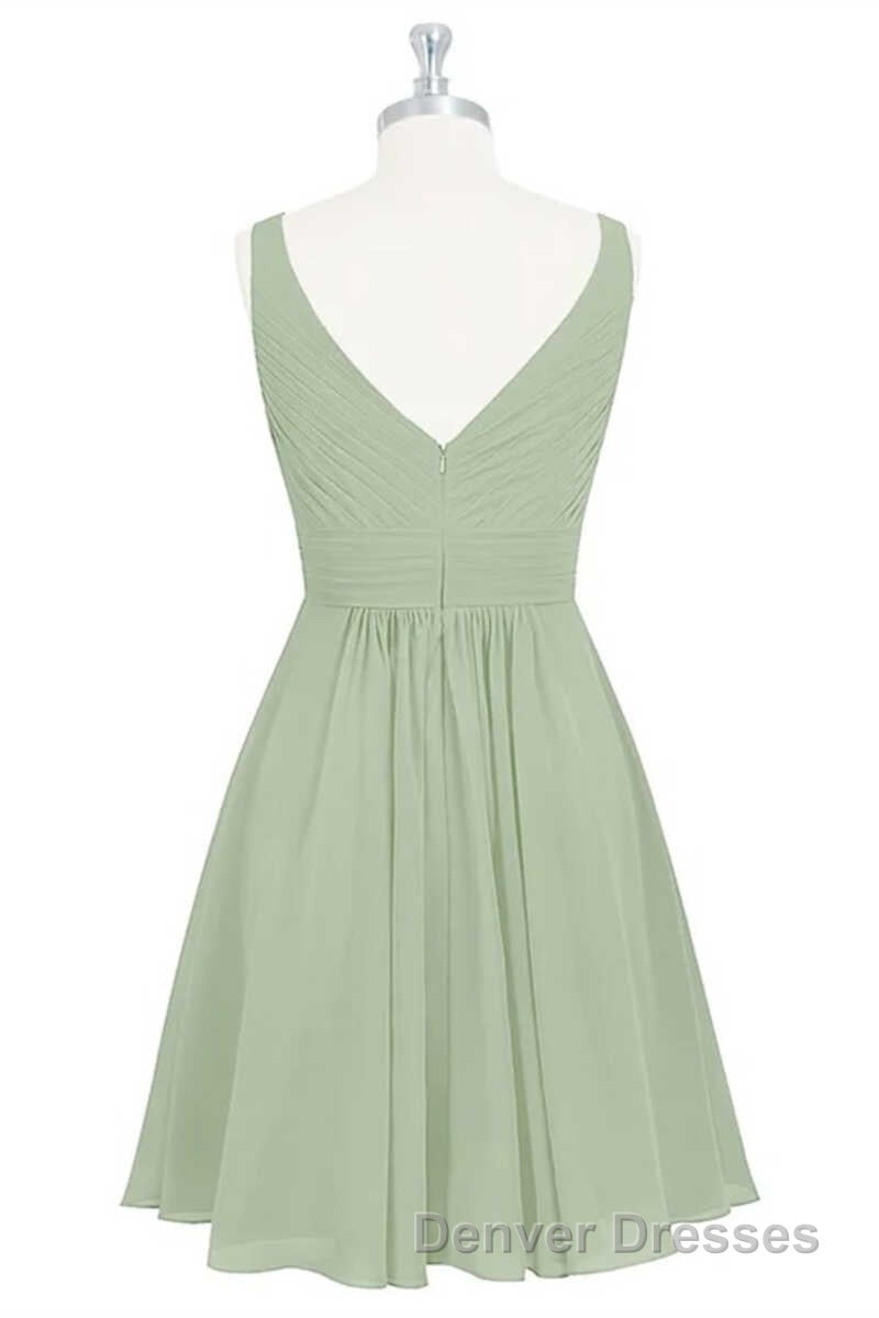 Sage Green Chiffon A-Line Short Bridesmaid Dress Secondary image