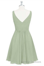 Sage Green Chiffon A-Line Short Bridesmaid Dress