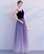 Purple Tulle Long Prom Dress Purple Tulle Bridesmaid Dress