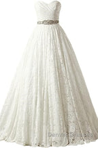 A-line Sweetheart Floor Length Lace Wedding Dress