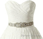 A-line Sweetheart Floor Length Lace Wedding Dress