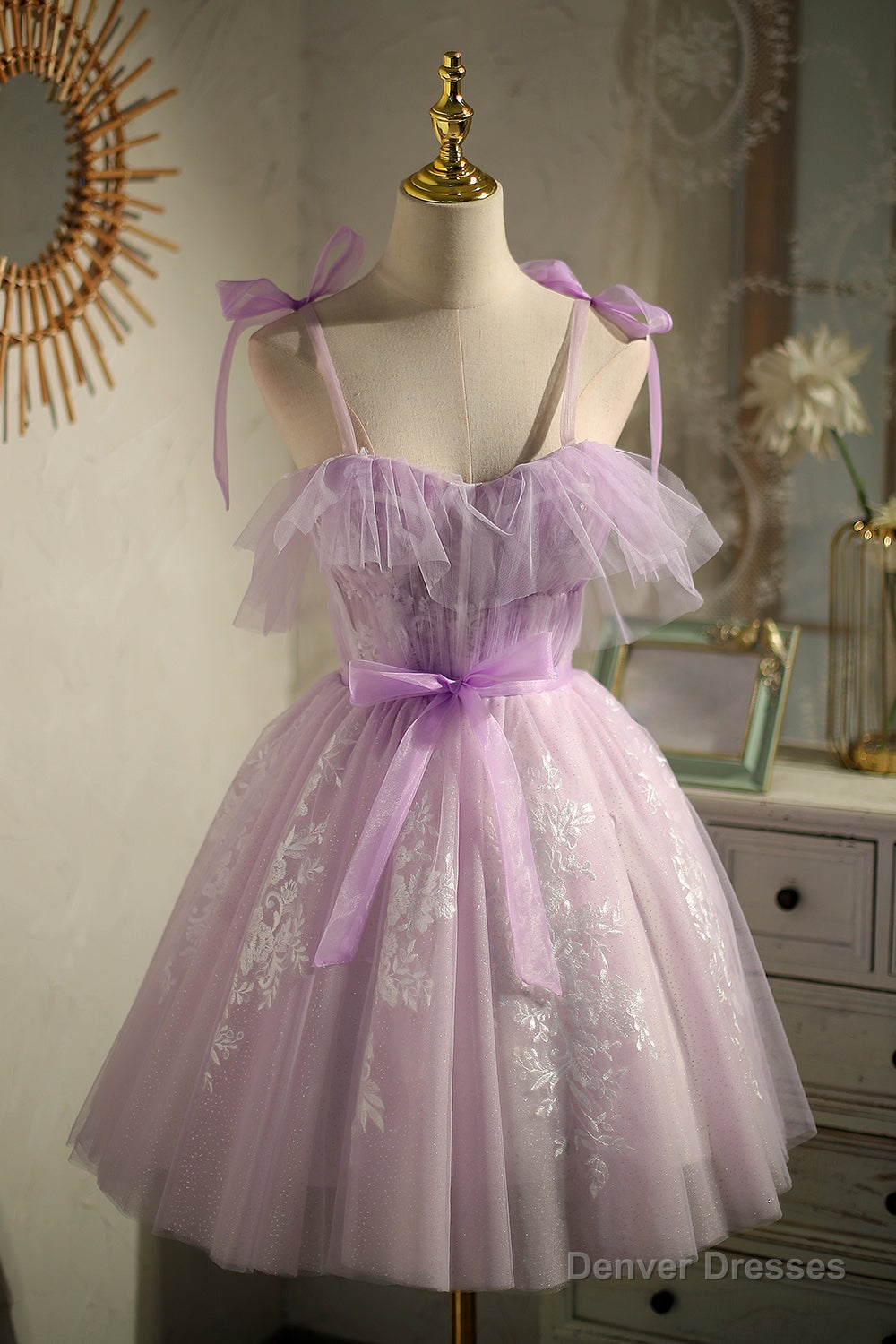 Cute Purple Sleeveless Lace Up Princess Short Homecoming Dresses Main image