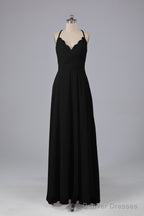 Backless Spaghetti Straps Lace Bridesmaid Dresses