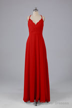 Backless Spaghetti Straps Lace Bridesmaid Dresses