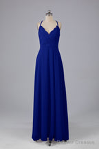 Backless Spaghetti Straps Lace Bridesmaid Dresses