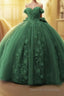 Off Shoulder Ball Gown Quinceanera Dress 3D Floral Applique Sweet 16 Gowns