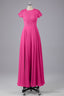 Beautiful A-Line Cap Sleeves Long Bridesmaid Dresses With Pockets