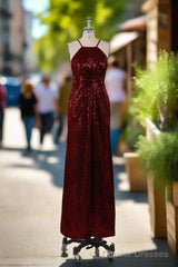 Beautiful Sequins Halter Hourglass Bridesmaid Dresses