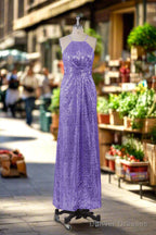 Beautiful Sequins Halter Hourglass Bridesmaid Dresses