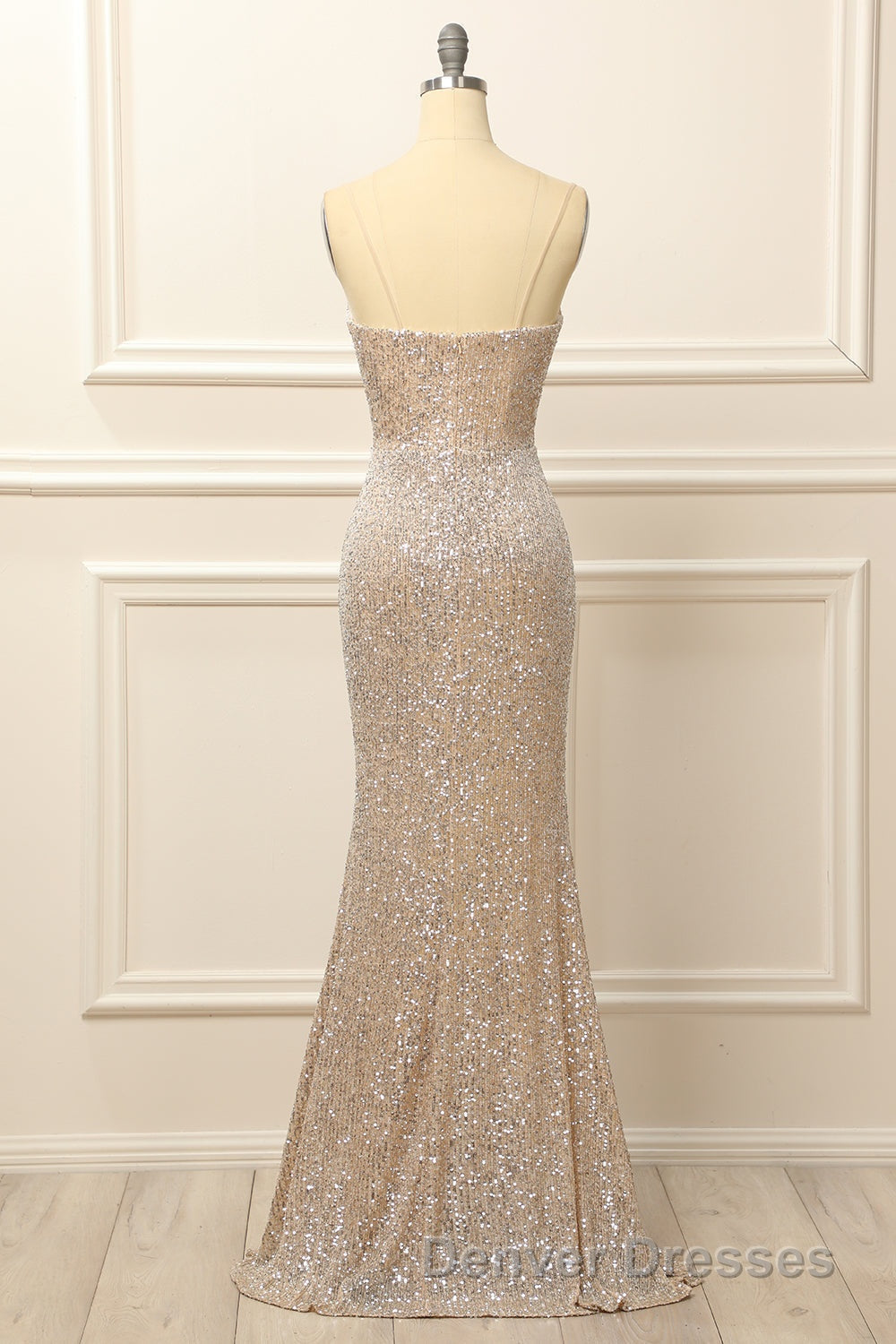 Silver Sequins Long Prom Dress with Slit Secondary image