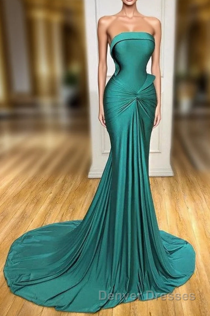 Elegant Strapless Long Mermaid Evening Prom Dress Online Main image