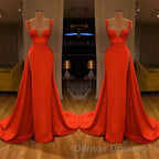 Beautiful Red Starps Sweetheart Long Prom Dress With Split