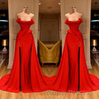 Sexy Red Off-the-Shoulder Long Prom Dress With Split Online