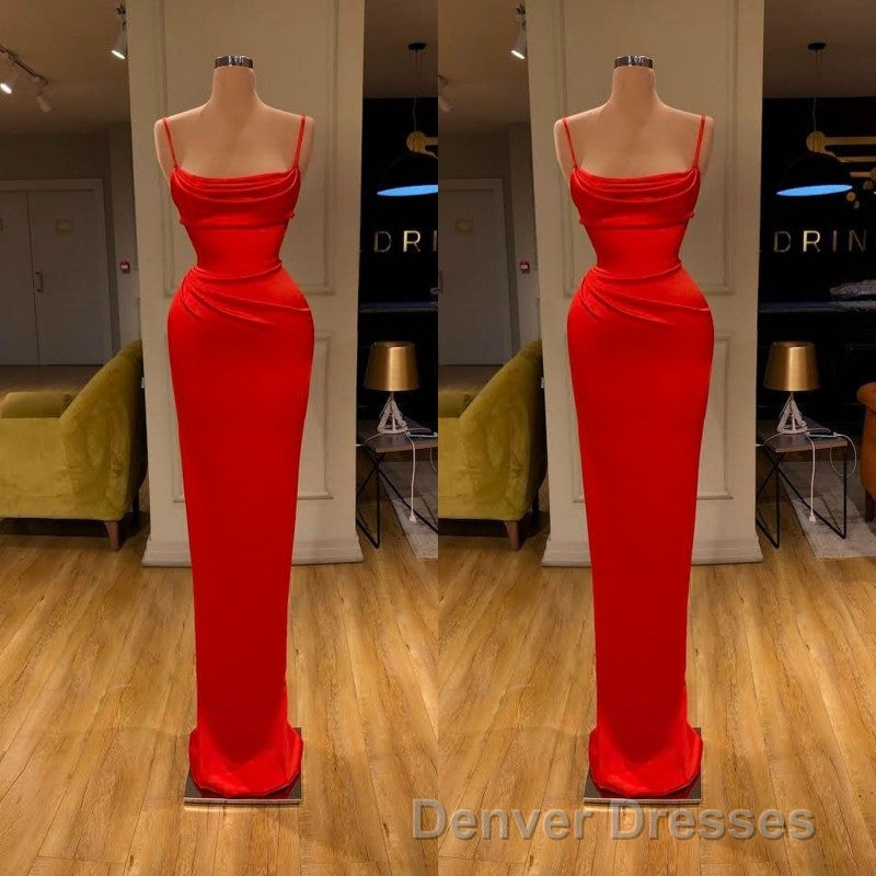 Spaghetti starp Front-ruffle Orange Sheath Prom Dress Secondary image