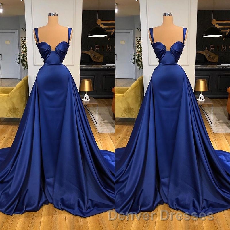 Chic Royal Blue Straps Sweetheart Prom Dress Overskirt With Detachable Train Secondary image