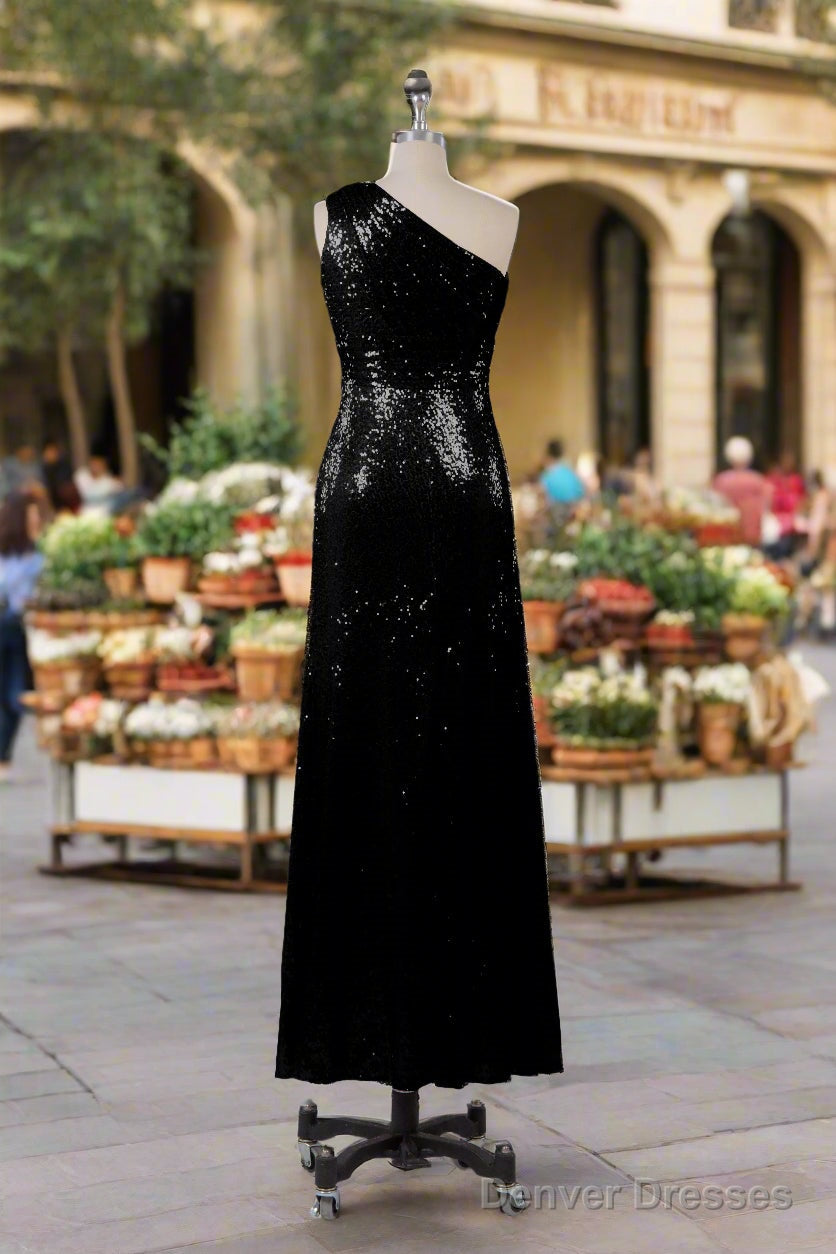 Charming One Shoulder Sequins Floor Length Bridesmaid Dresses