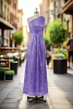 Charming One Shoulder Sequins Floor Length Bridesmaid Dresses