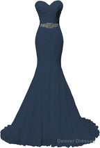 Chic Mermaid Sweetheart Long Lace Prom Dresses